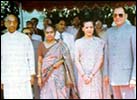 Jayawardane with Rajiv Gandhi