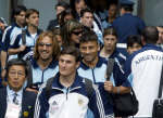 The Argentina team on arrival at Narita airport.