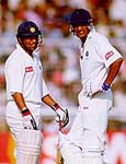 Mohammad Azharuddin with Sachin Tendulkar