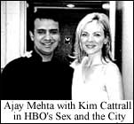Ajay Mehta with Kim Cattrall of HBO's Sex and the City