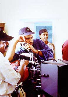 Dev Benegal, on the sets