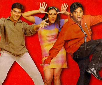 Akshay Kumar, Tabu and Sunil Shetty in Hera Pheri