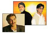 Aditya Chopra (left), Amitabh Bachchan, Shah Rukh Khan in Mohabbatein