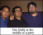 Om Malik in the middle of a
party