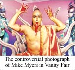 The controversial photograph of Mike Myers in Vanity Fair