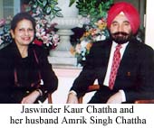 Jaswinder Kaur Chattha and  her husband Amrik Singh
Chattha