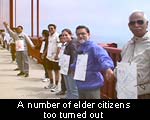 A number of elder citizens too turned out