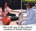 Isha Salas with one of the earliest resident of Rehab Mission