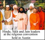 Hindu, Sikh and Jain leaders at the religous convention held in Austin