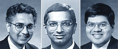 (From Left) Suresh Kotha, Mohan Venkatachalam, Shivaram Rajgopal