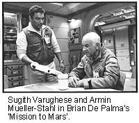 Sugith Varughese and Armin Mueller-Stahl in Brian De Palma's 'Mission to Mars'.