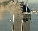 The World Trade Centre in flames