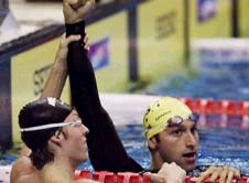 Ian Thorpe and Pieter van den Hoogenband